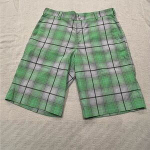 Nike Green and Gray Plaid Men's Shorts